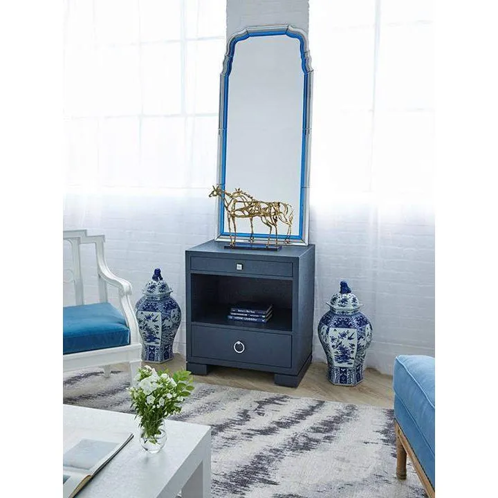 Frances 2-Drawer Side Table / Deep Navy