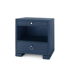 Frances 2-Drawer Side Table / Deep Navy