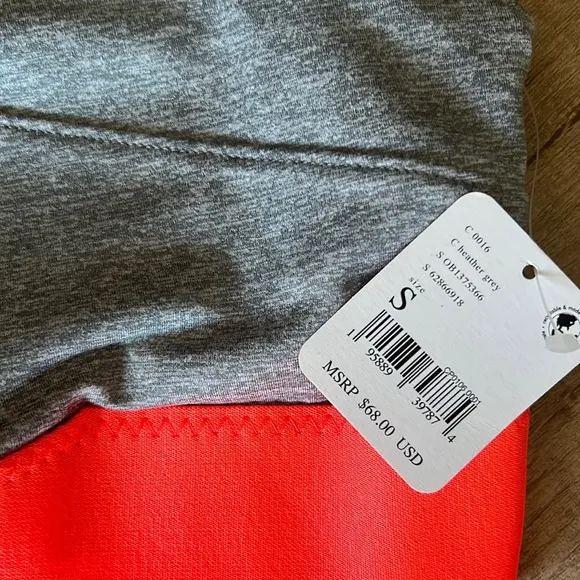 Free People Just Breathe Color Block Bra NWT, Heather Grey, S
