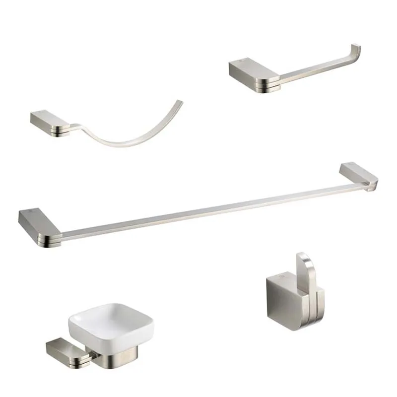 Fresca FAC1300BN Solido 5-Piece Bathroom Accessory Set - Brushed Nickel