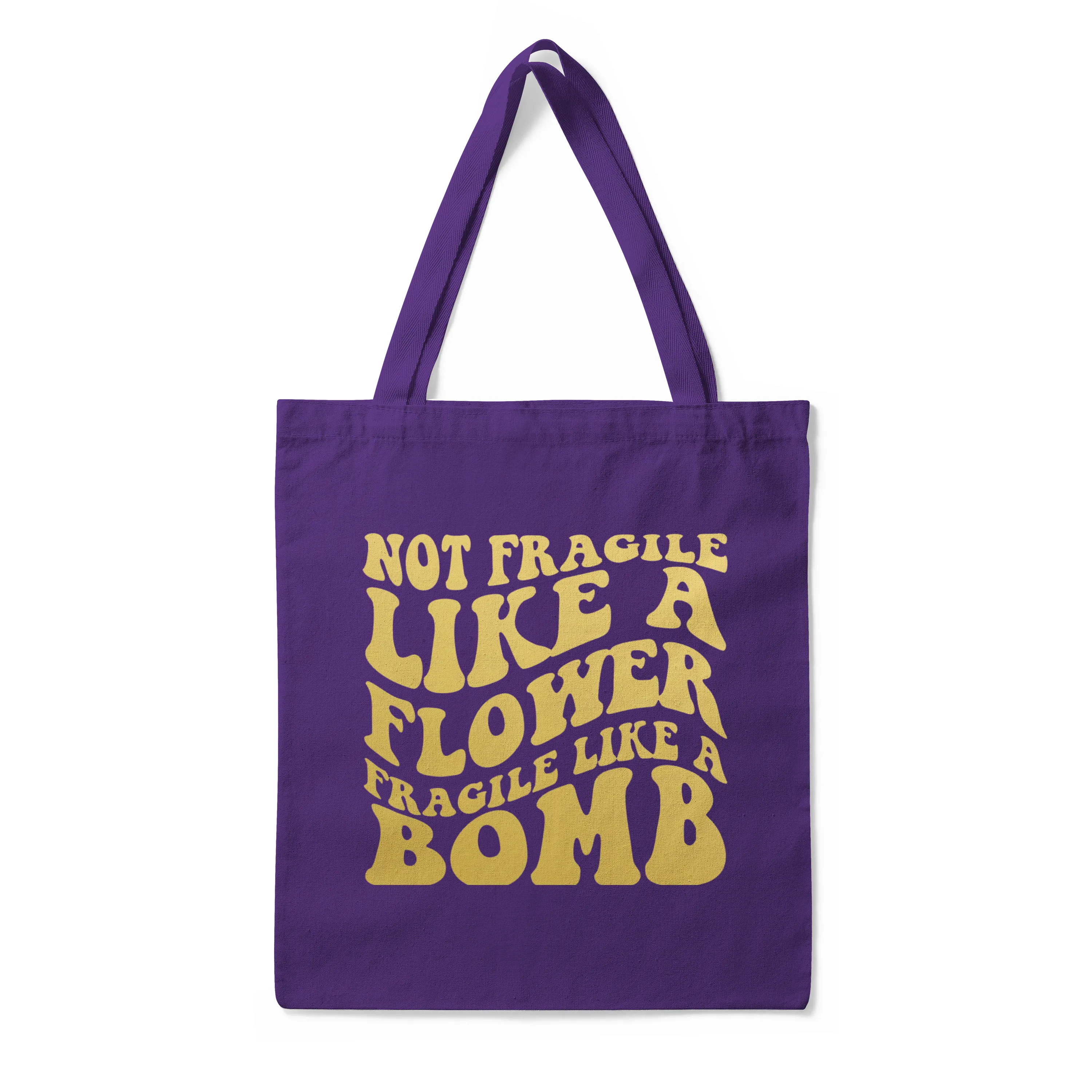 'Frida Kahlo Portrait   Quote' Double-Sided PURPLE Premium Tote Bag