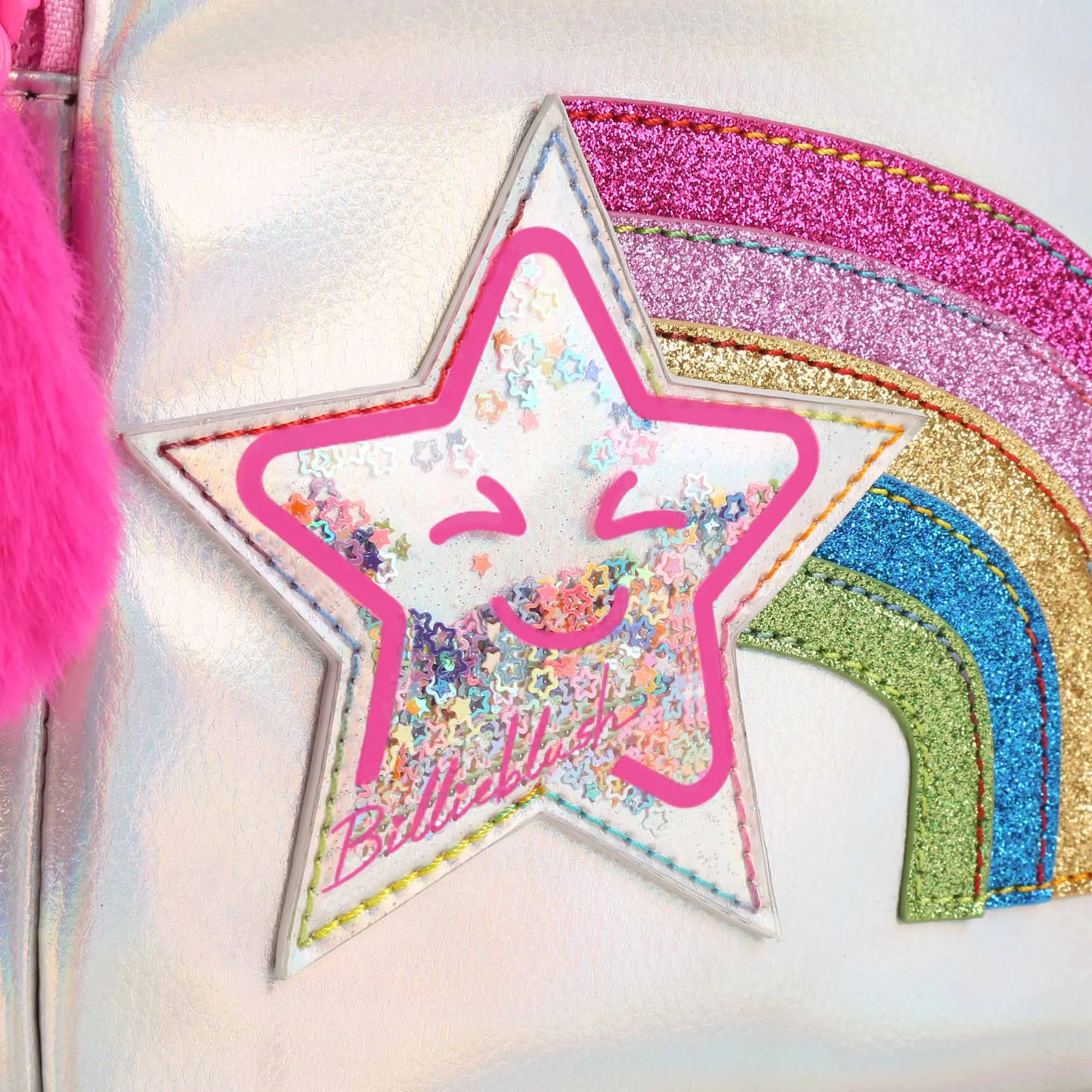 Girls Silver Rainbow Backpack