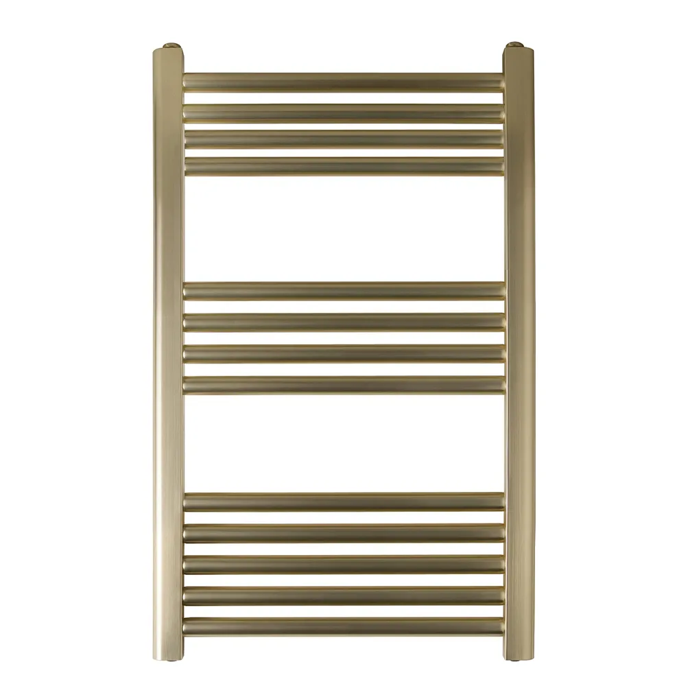 Gold Towel Rail Radiator - 800mm x 500mm - Brushed Brass
