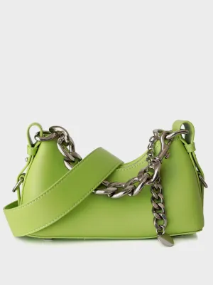 Golden Chunky Chain Froggy Shoulder Bag French Baguette Bag Pillow Bag
