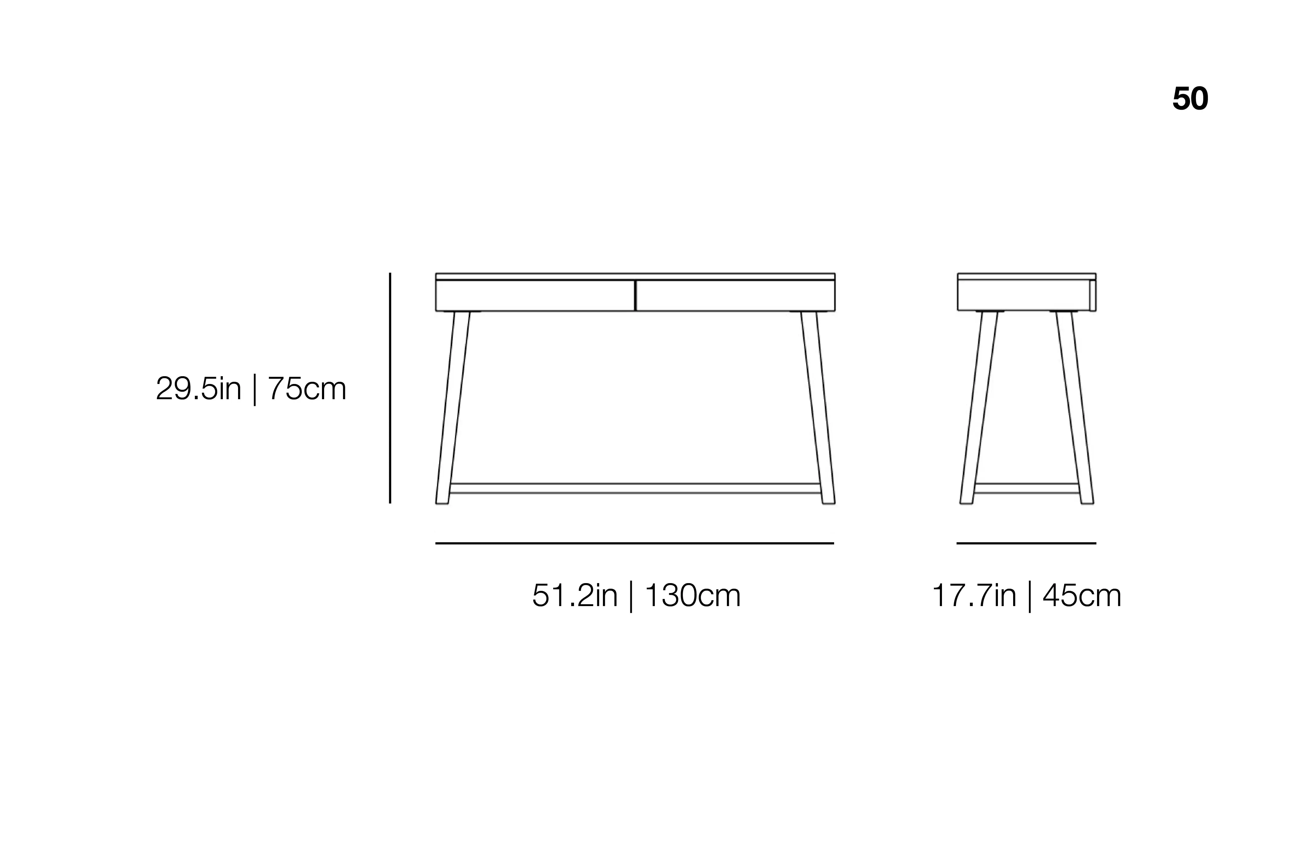 Gray 50 - Writing Desk