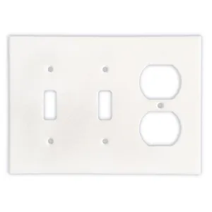 Greek Thassos White Marble Switch Plate Cover, Polished-DOUBLE TOGGLE DUPLEX
