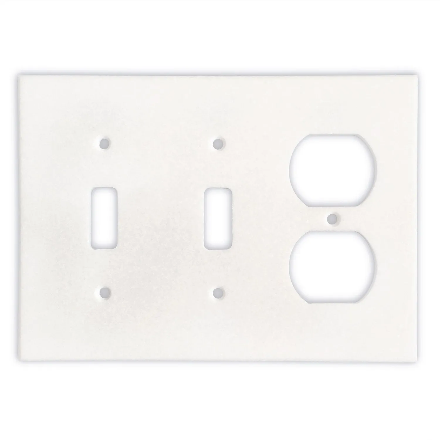 Greek Thassos White Marble Switch Plate Cover, Polished-DOUBLE TOGGLE DUPLEX