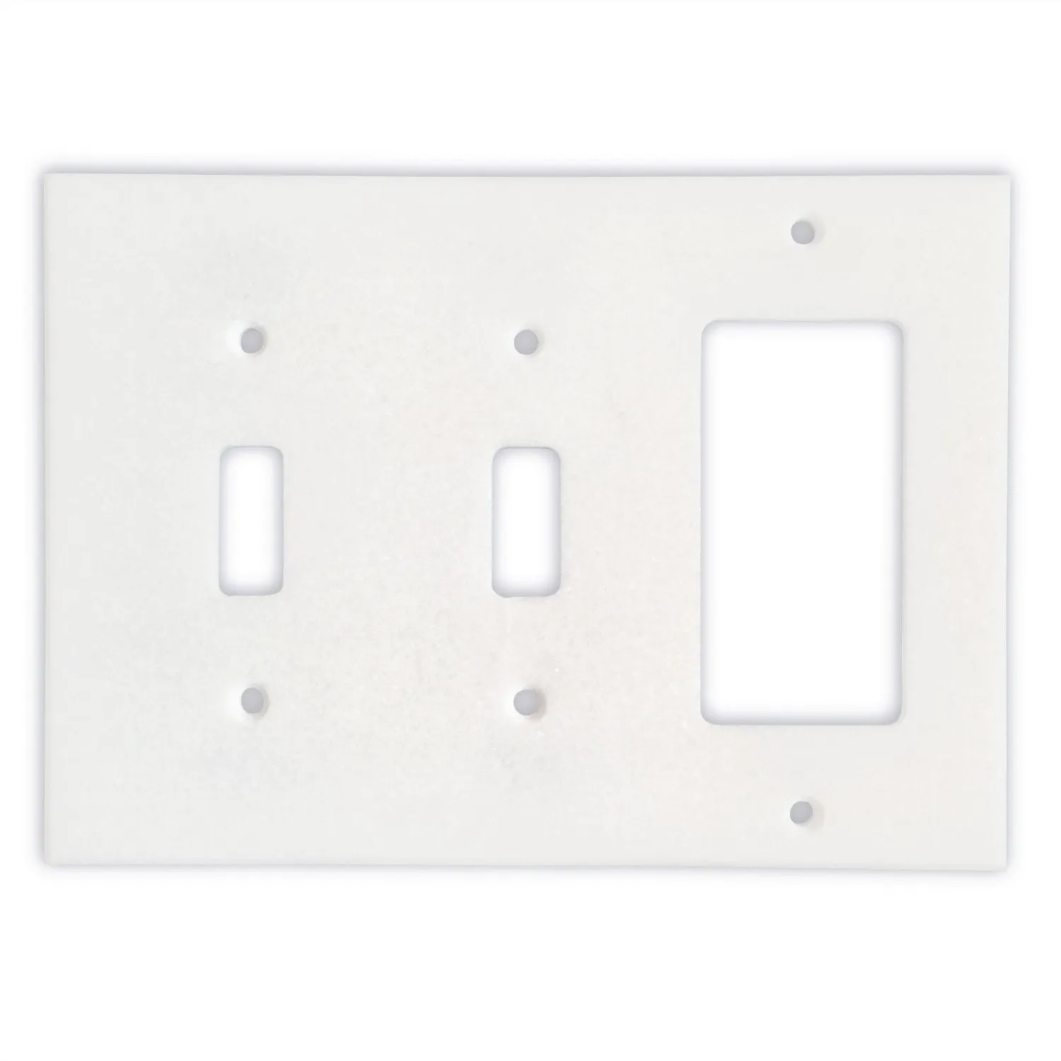 Greek Thassos White Marble Switch Plate Cover, Polished-DOUBLE TOGGLE ROCKER