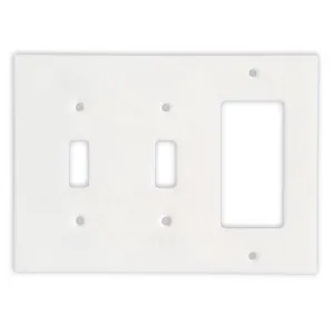 Greek Thassos White Marble Switch Plate Cover, Polished-DOUBLE TOGGLE ROCKER