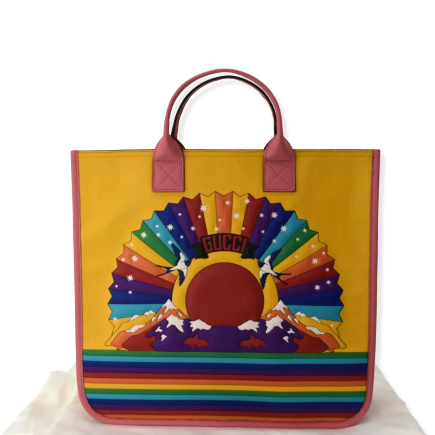 GUCCI Children's Rainbow Loved Coated Canvas Tote Bag Multicolor 550763