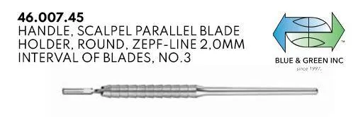 Handle Scalpel Parallel Blade Holder, 2.0mm interval of blades (46.007.45)