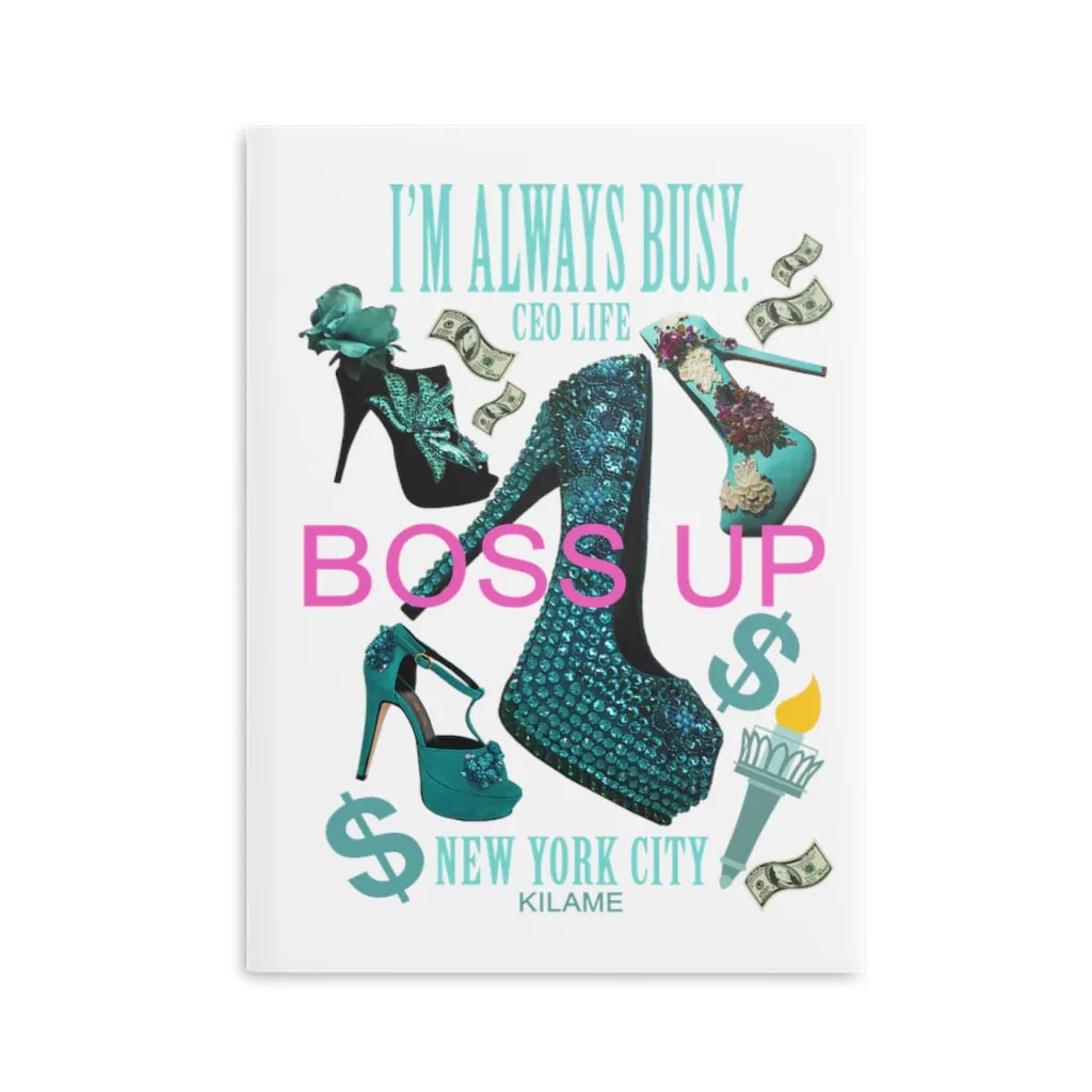 Hardcover Notebook with Puffy Covers 'Boss Up'