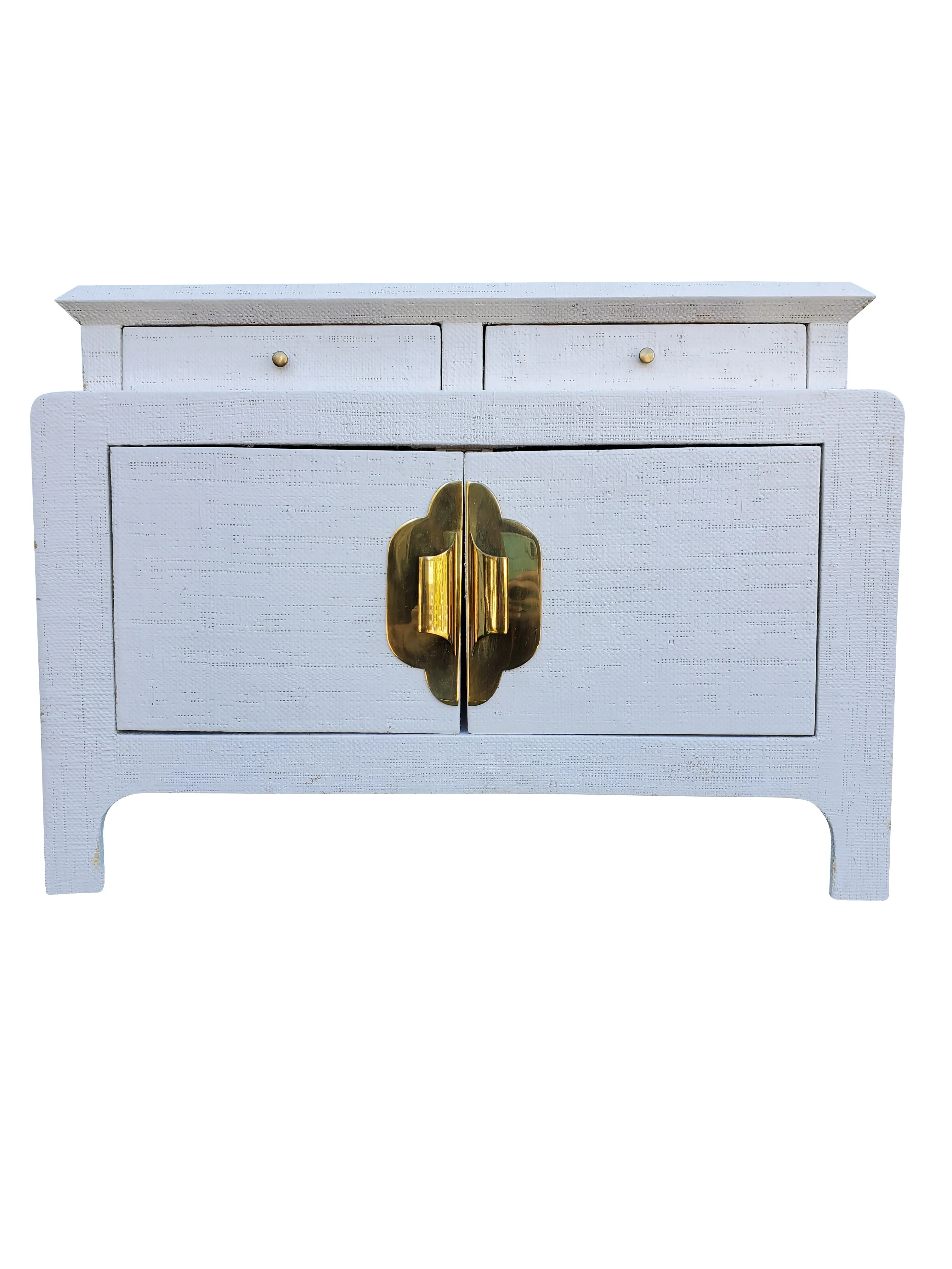 Harrison Van Horn Lacquered Grasscloth Nightstand