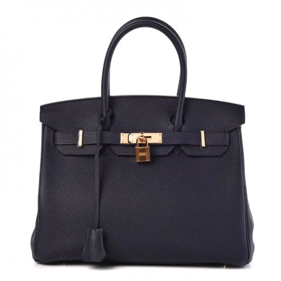 Hermes | Togo Birkin 30 Bleu Nuit | Rose gold