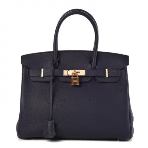 Hermes | Togo Birkin 30 Bleu Nuit | Rose gold