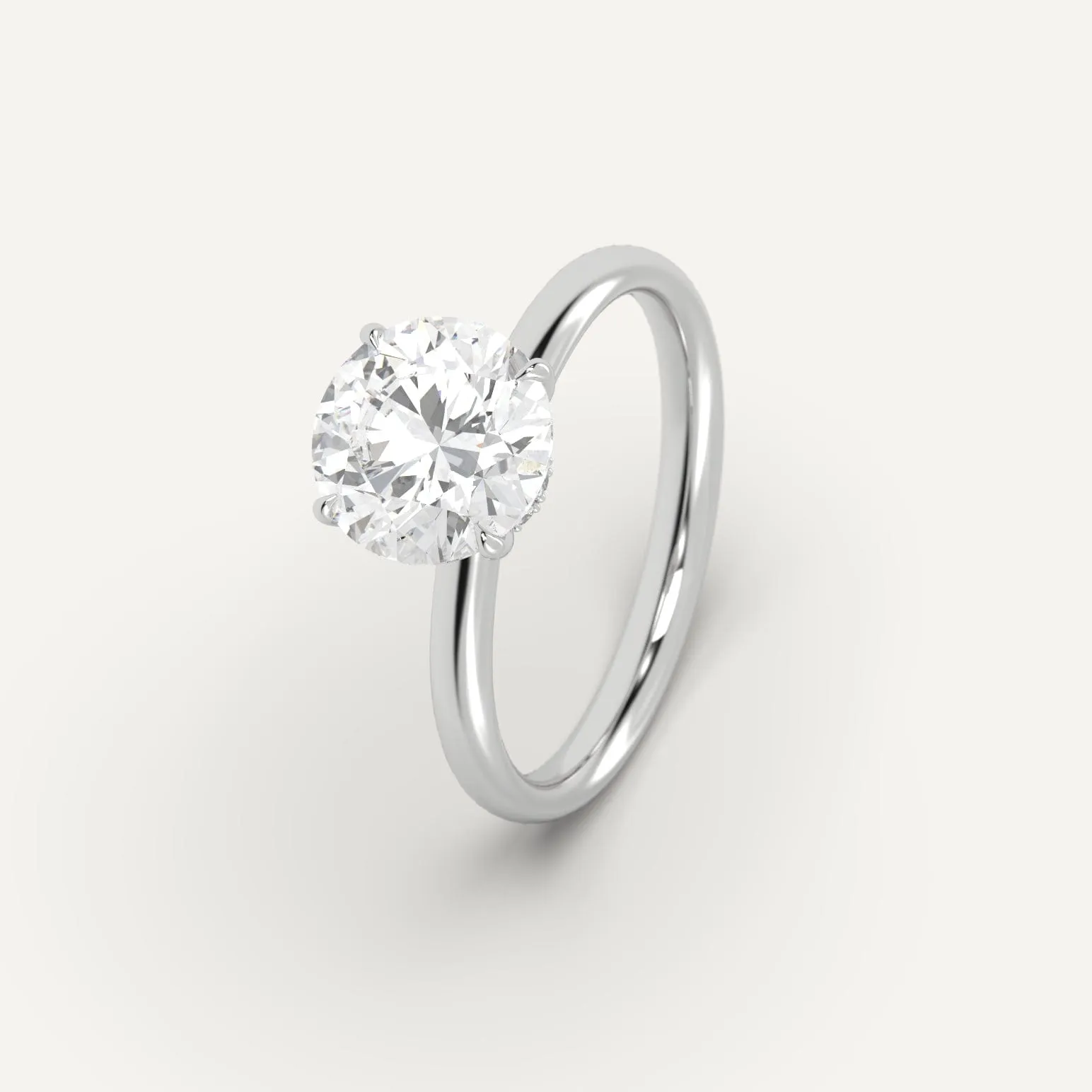 Hidden Halo Round Cut Diamond Ring Setting