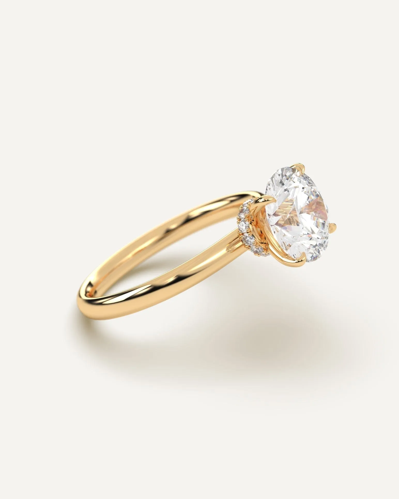 Hidden Halo Round Cut Diamond Ring Setting