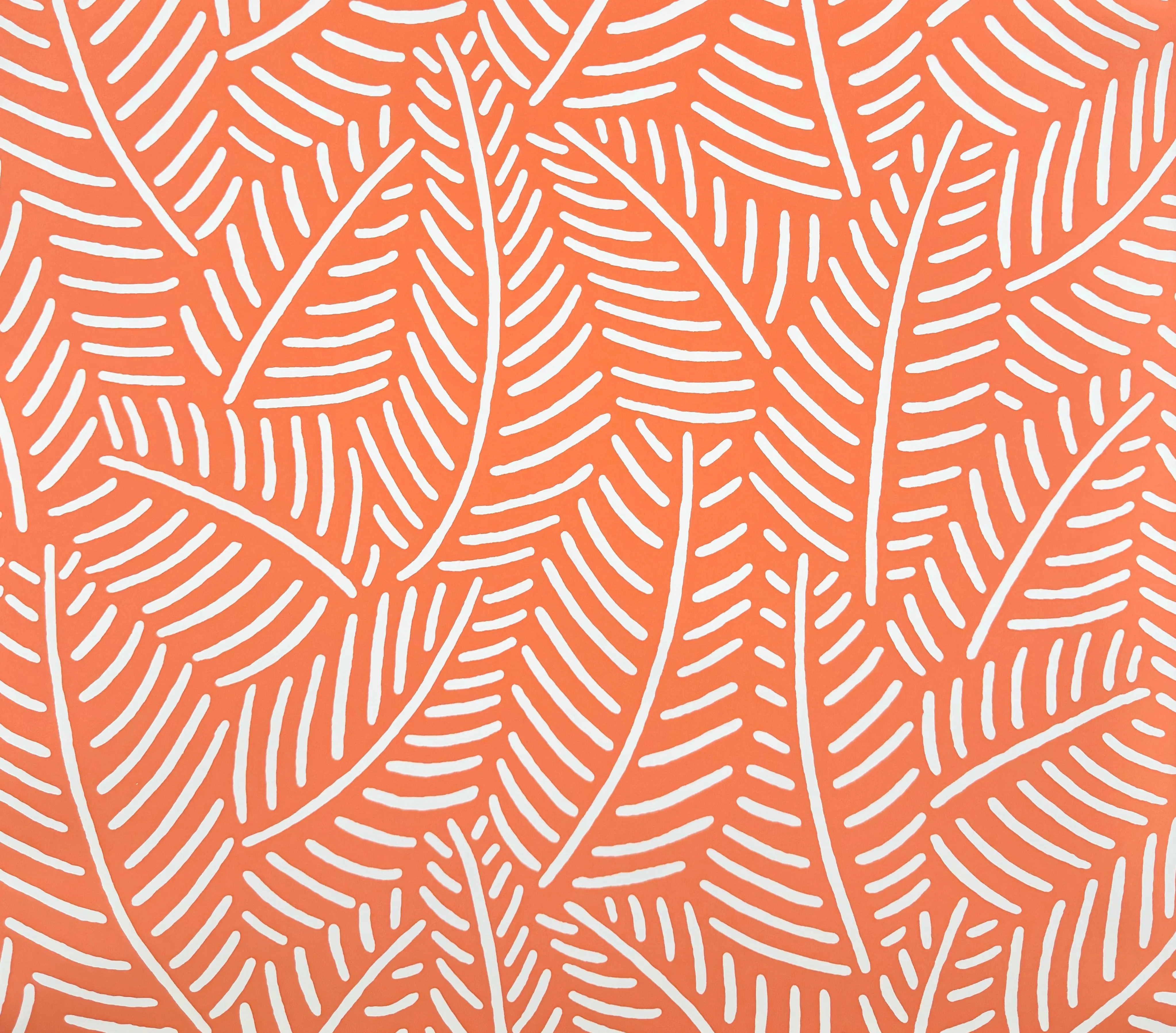 Home Couture Wallpaper: Sauvage Reverse - Custom Coral on White Matte Paper (FIVE YARD MINIMUM)