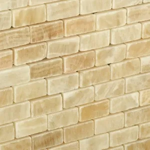 Honey Onyx Mini Brick Mosaic Tile, Polished - Box of 5 sq. ft.