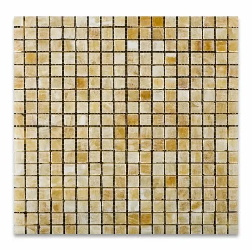 Honey Onyx Polished 5/8" X 5/8" Mosaic Tile (6" X 6" Sample)