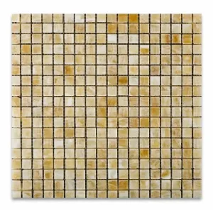 Honey Onyx Polished 5/8" X 5/8" Mosaic Tile (6" X 6" Sample)