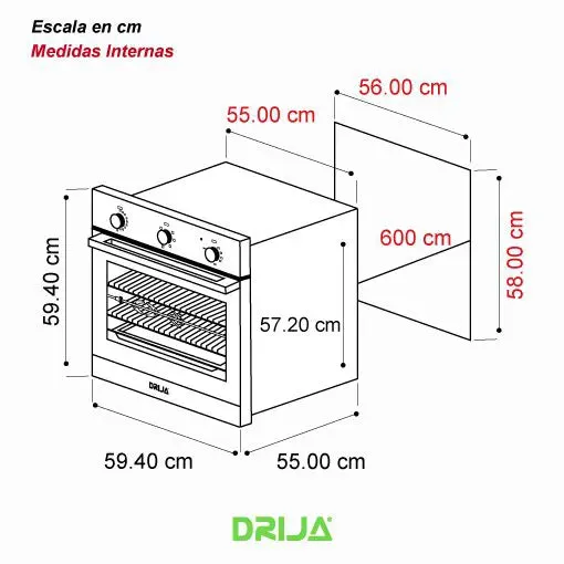 Horno Empotrable Eléctrico Europa 60