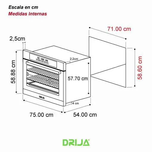 Horno Empotrable Eléctrico Pacific 76