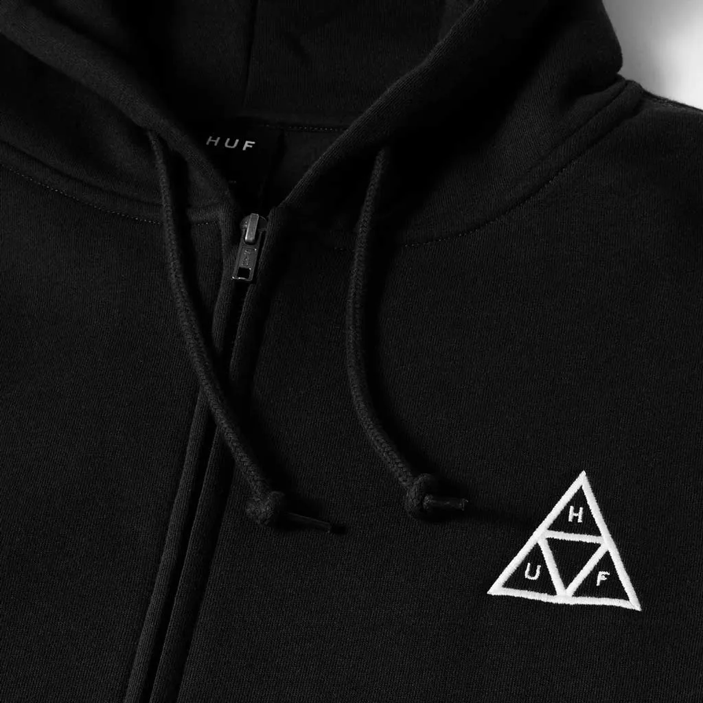 HUF SET TRIPPLE TRIANGLE ZIP HOODIE - BLACK