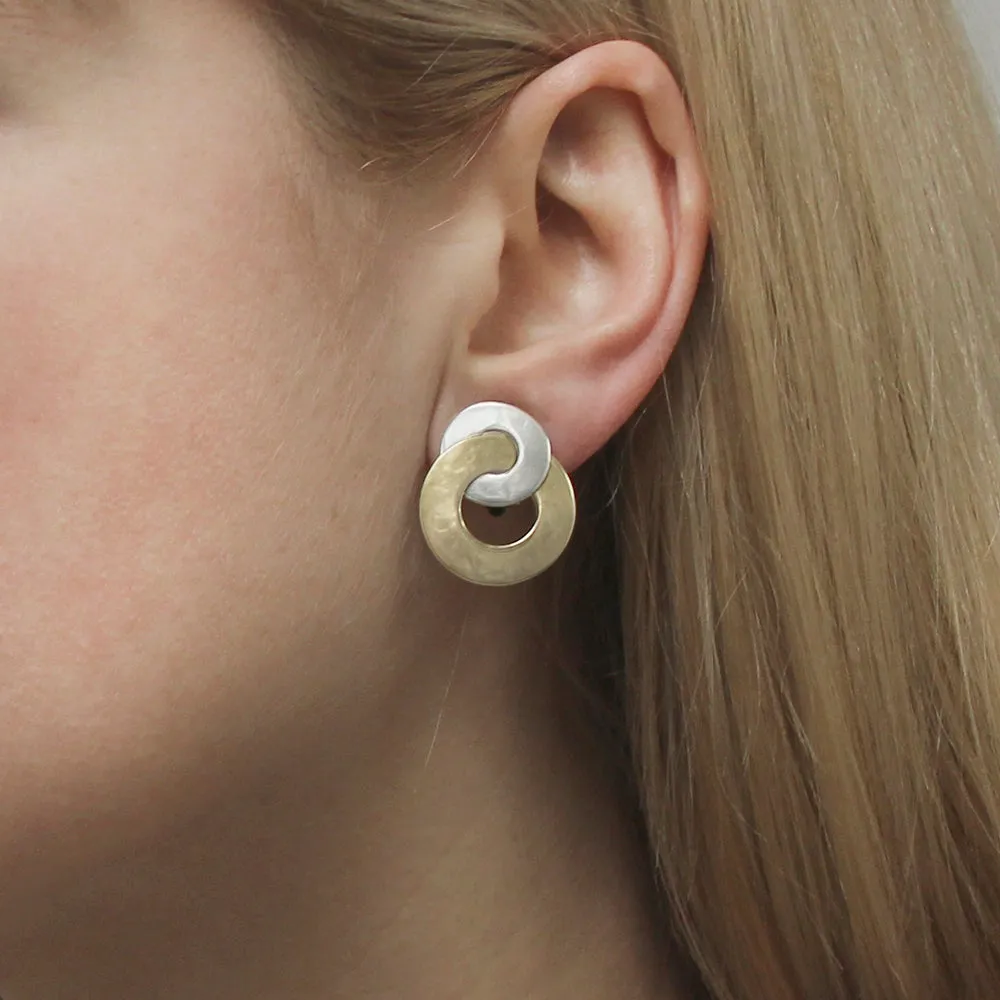Intertwined Wide Ring Clip or Post Earring