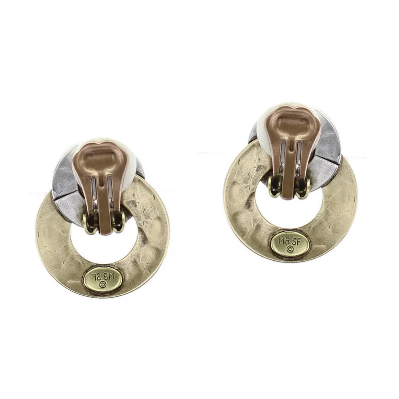 Intertwined Wide Ring Clip or Post Earring