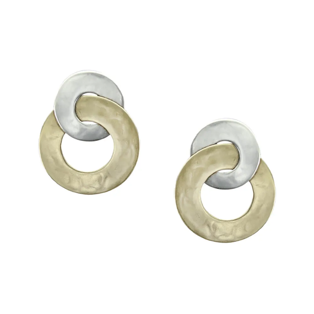Intertwined Wide Ring Clip or Post Earring