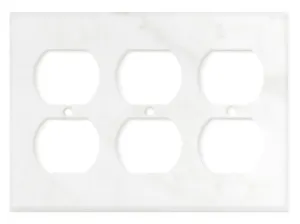 Italian Calacatta Gold Marble Switch Plate Cover, Polished (3 DUPLEX)