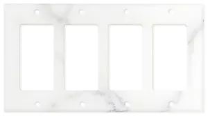 Italian Calacatta Gold Marble Switch Plate Cover, Polished (4 ROCKER)