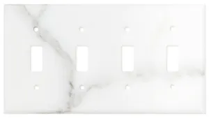 Italian Calacatta Gold Marble Switch Plate Cover, Polished (4 TOGGLE)