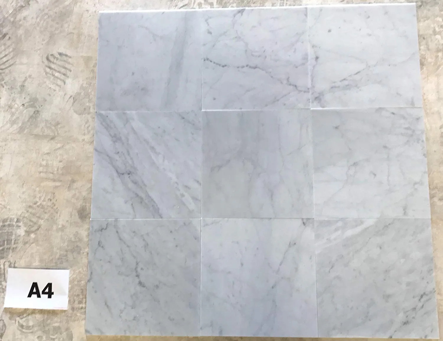 Italian Carrara White (Bianco Carrara) Marble 12" X 12" Field Tile, Polished - A4 (Lot of264 pcs. (264 sq. ft.)