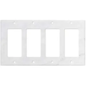 Italian Carrara White Marble Switch Plate Cover, Polished (4 ROCKER)