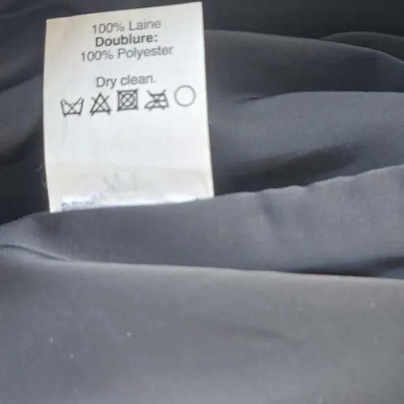 J Crew Black Wool A-Line Short Skirt Sz 8 Chevron Pattern Pocketed Front Panel