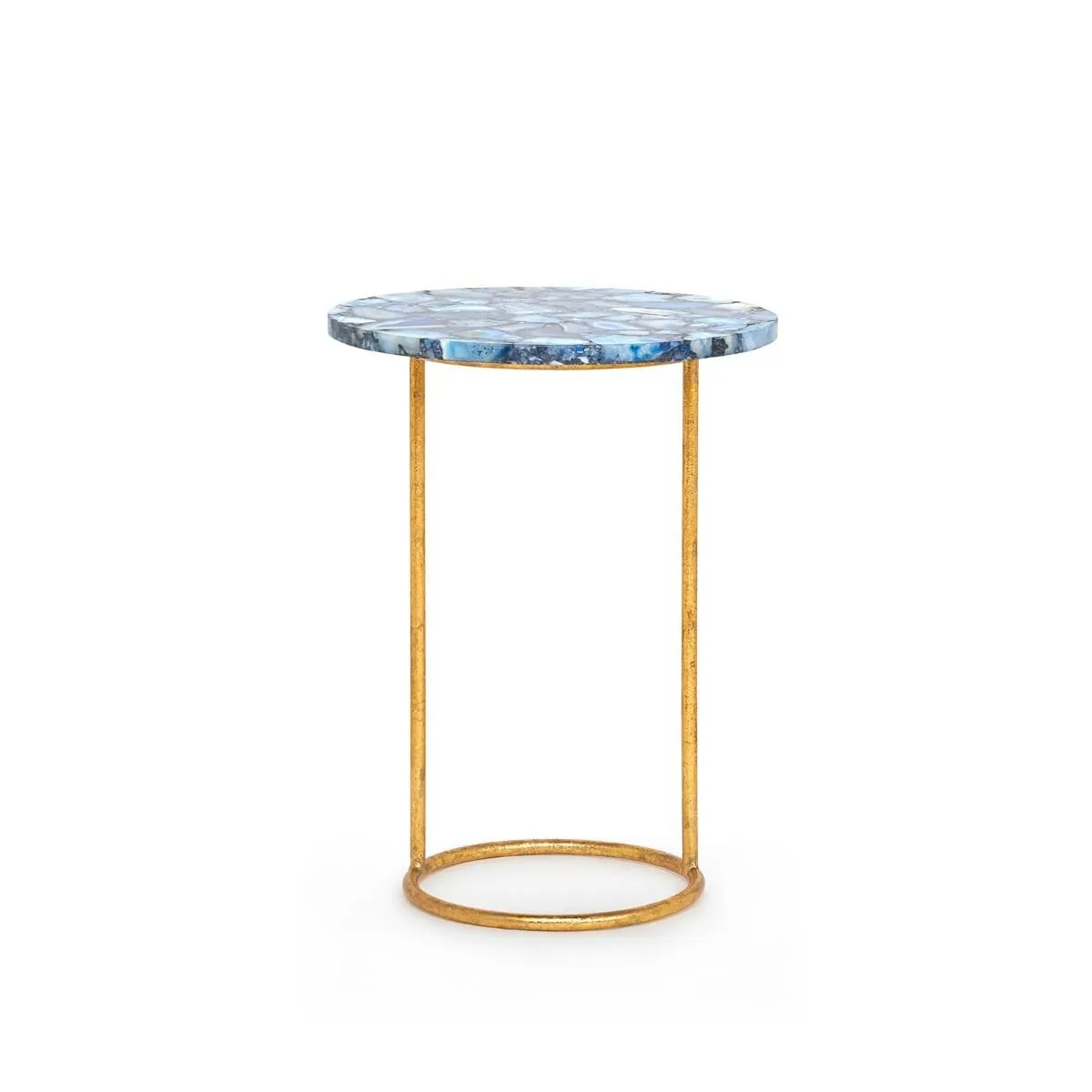 JAYSON SIDE TABLE, BLUE AND GOLD LEAF
