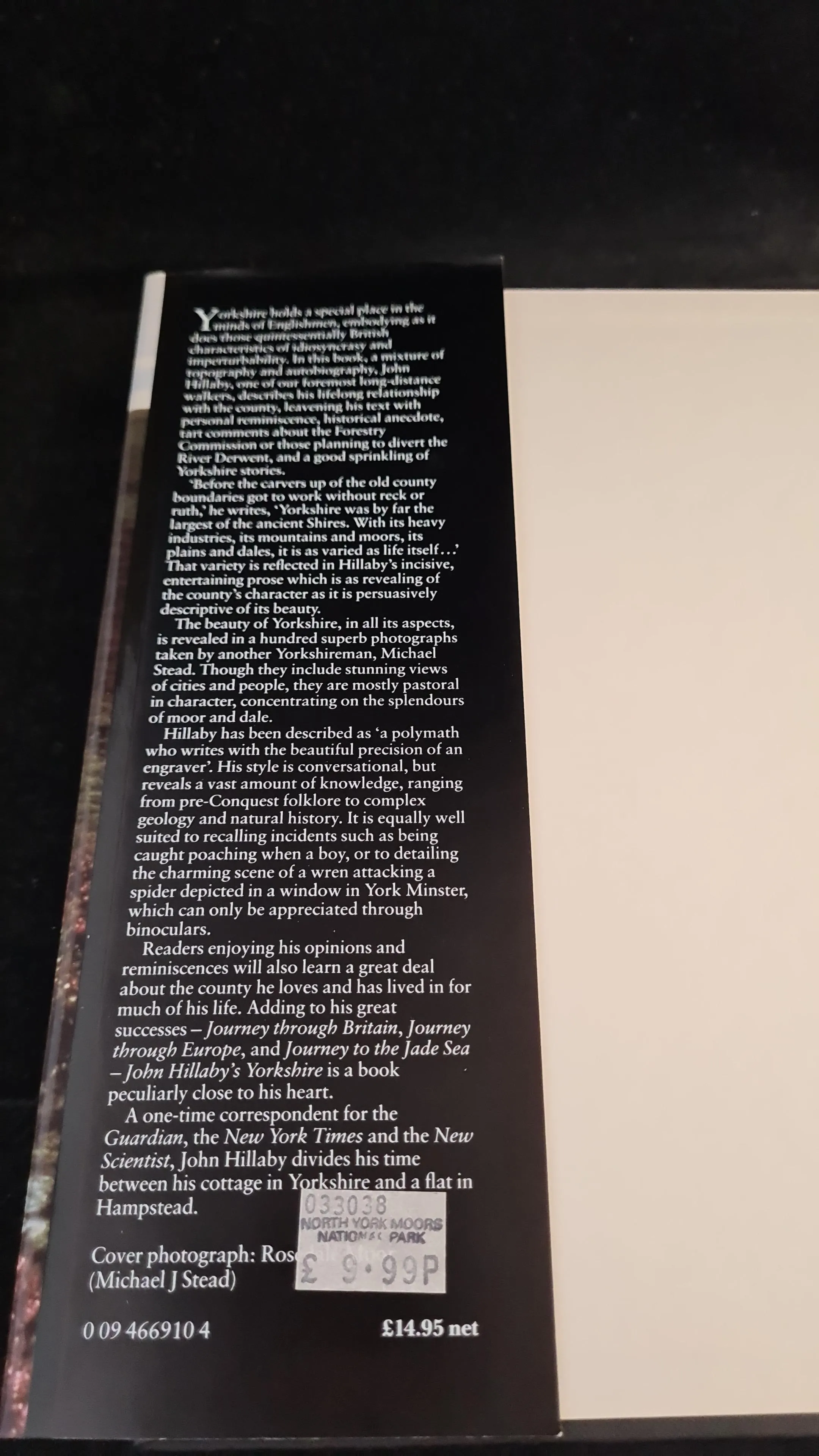 John Hillaby's Yorkshire, the moors and dales, Constable, 1989