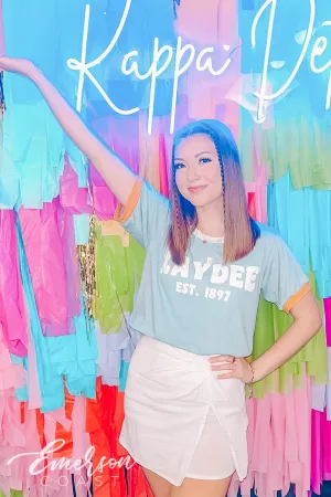 Kappa Delta Light Blue Recruitment Ringer Tee