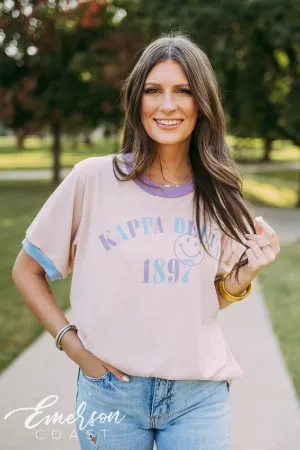 Kappa Delta PR Smiley Colorblock Ringer Tee