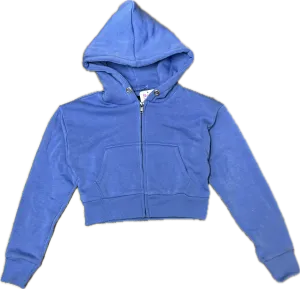 KATIEJ NYC- TWEEN DYLAN ZIP CROP HOODIE (perfect peri)