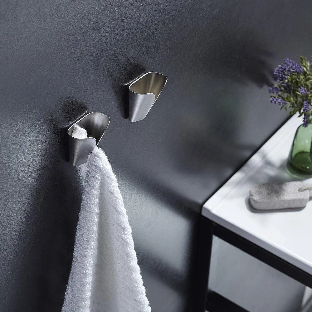 Kes Kitchen Towel Hooks Self Adhesive Dish Towel Holder Hand Towel Hook Rack Hanger Ring RUSTPROOF Stainless Steel Brushed Finish5 Pack, AH7201-2-P5