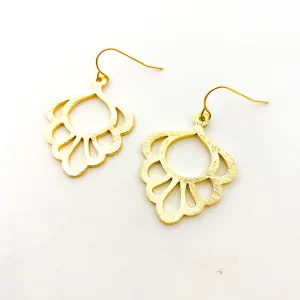 Khloe Brushed Lace Drop Earrings | Gold
