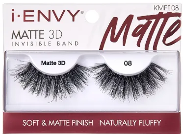 Kiss Envy Matte 3D Invisible Band Eyelashes: Elevate Your Lash Game- KMEI08