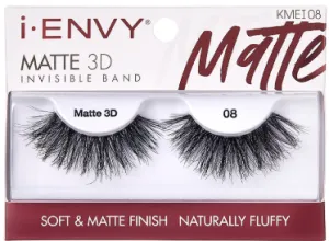 Kiss Envy Matte 3D Invisible Band Eyelashes: Elevate Your Lash Game- KMEI08