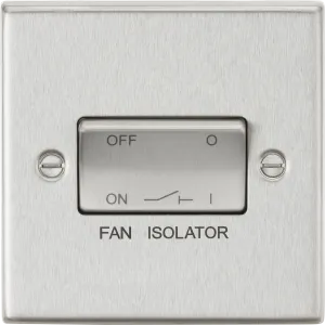 Knightsbridge CS11BC Square Edge 10AX 3 Pole Fan Isolator Switch - Brushed Chrome