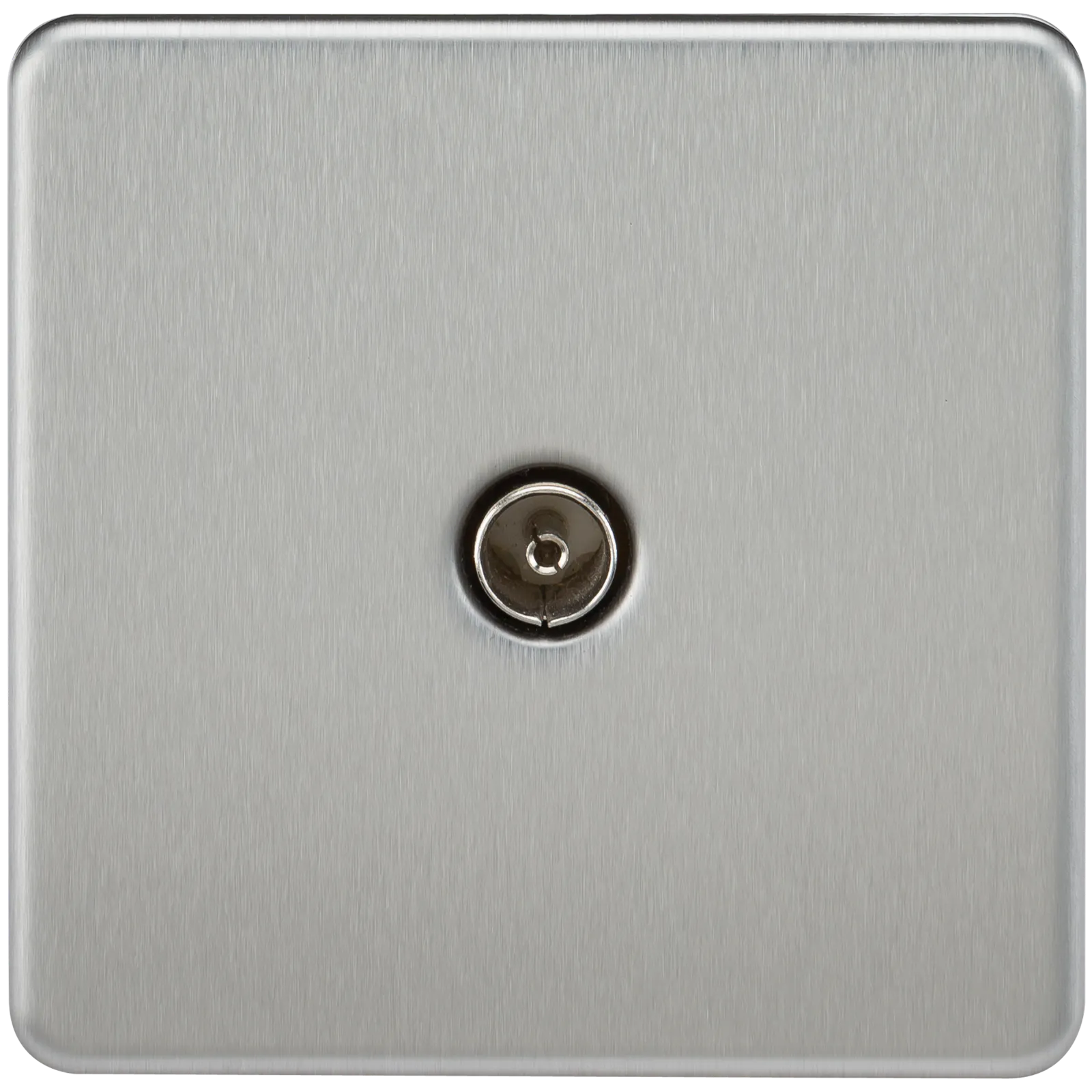 Knightsbridge SF0100BC Screwless 1G TV Outlet (Non-Isolated) - Brushed Chrome