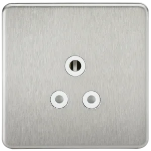 Knightsbridge SF5ABCW Screwless 5A Unswitched Socket - Brushed Chrome   White Insert
