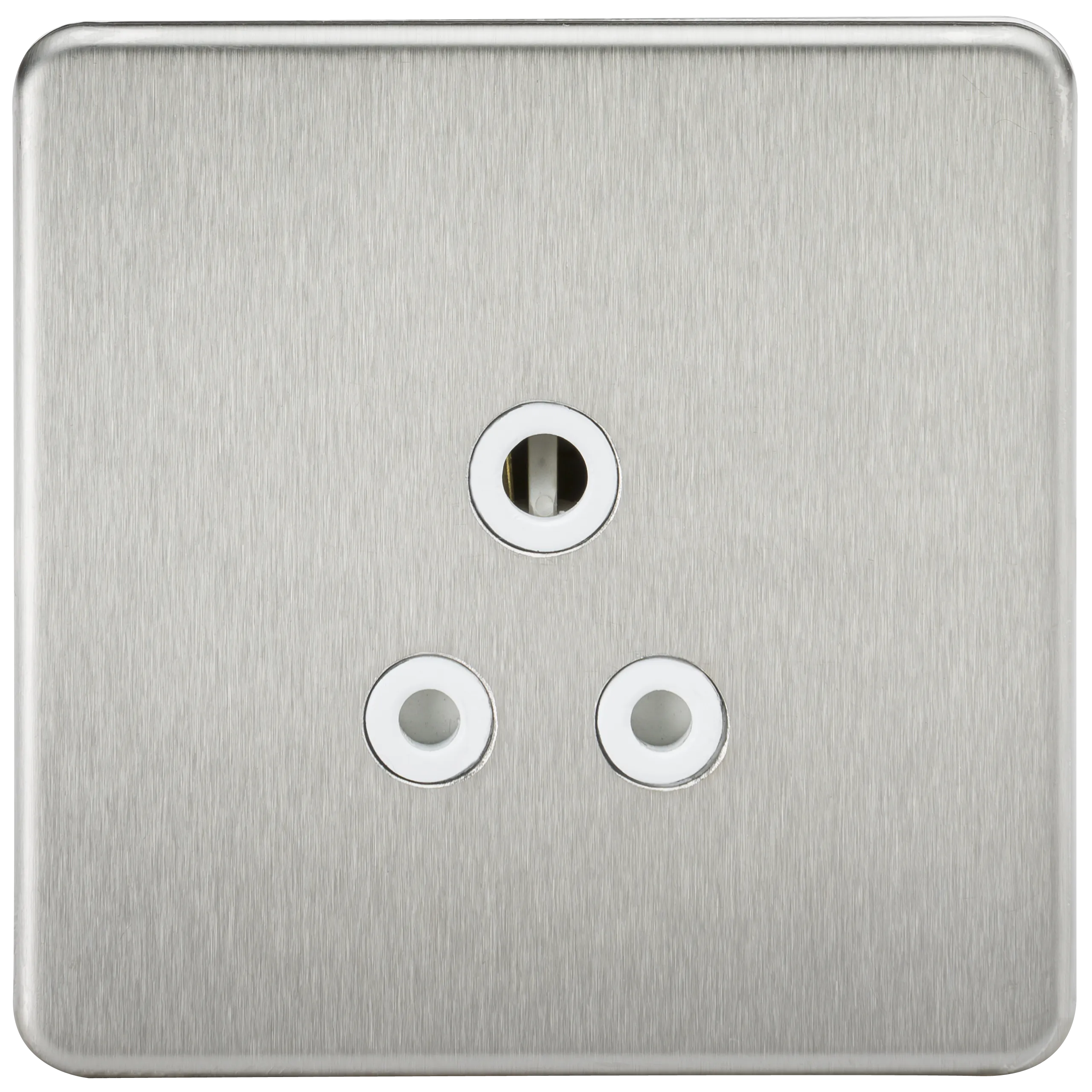 Knightsbridge SF5ABCW Screwless 5A Unswitched Socket - Brushed Chrome   White Insert